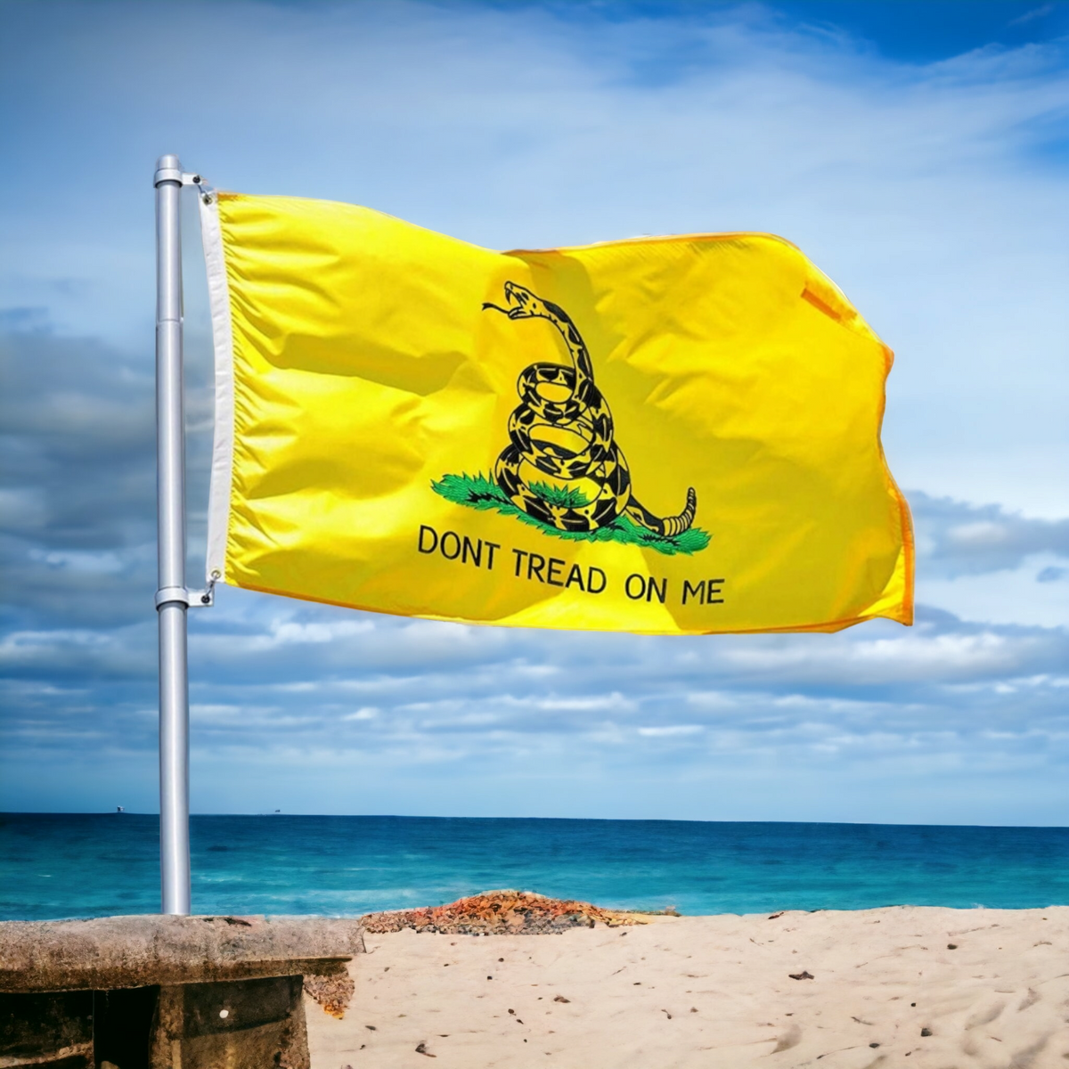 Don't Tread On Me Gadsden Flag  (Yellow)